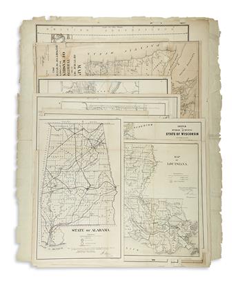 GENERAL LAND OFFICE. Group of 10 lithographed maps.